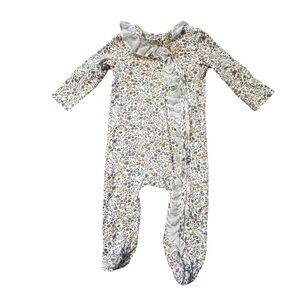 Babygirl Baby Essentials Floral Lace Ruffle Footie Outfit W Headband Sz 9 Months